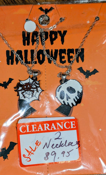 The Pink Pigs Spider Skull Halloween Fashion Necklace Sets